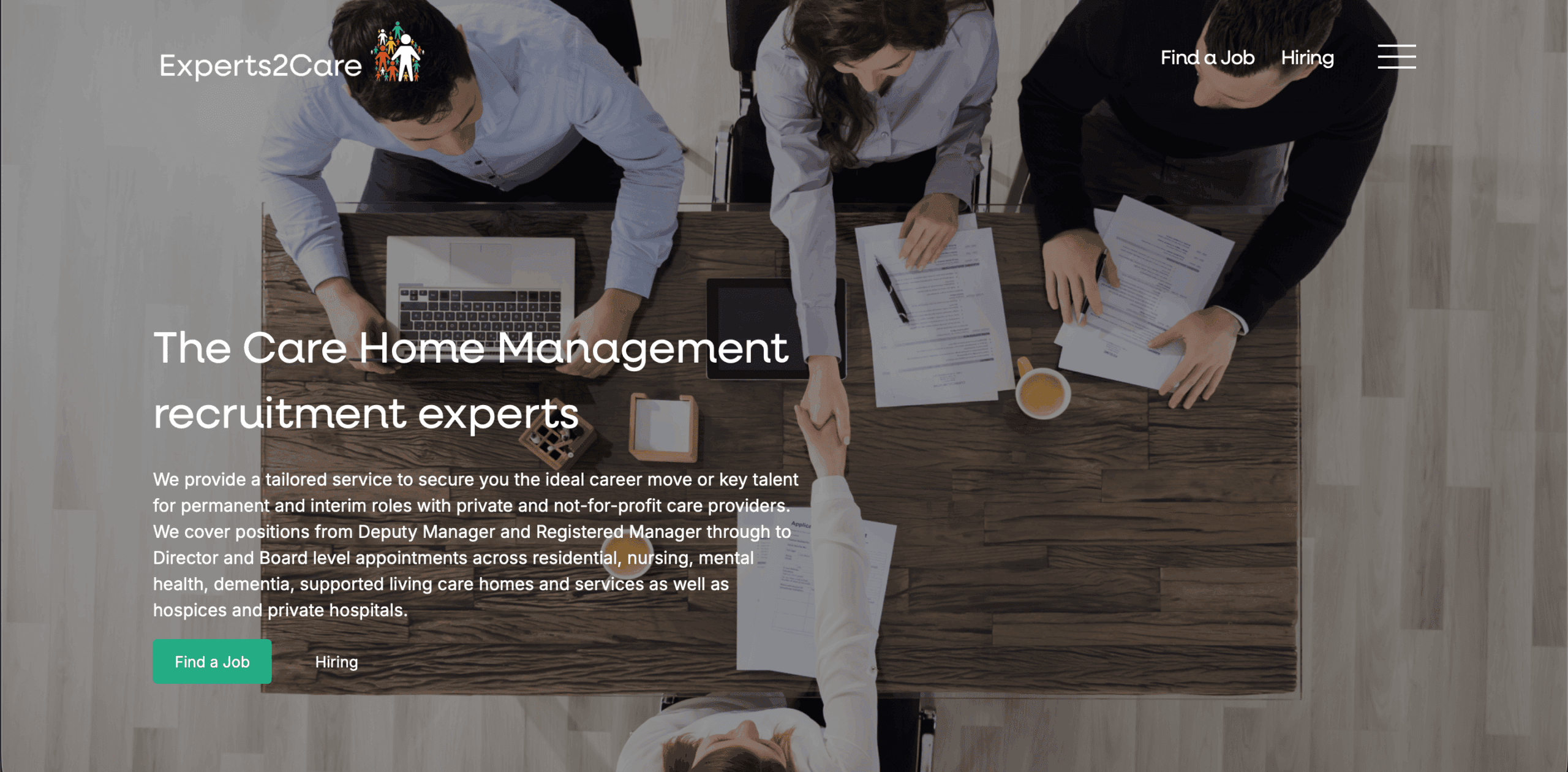 Experts2care - Website Development - Staffordshire - Digital Hawks